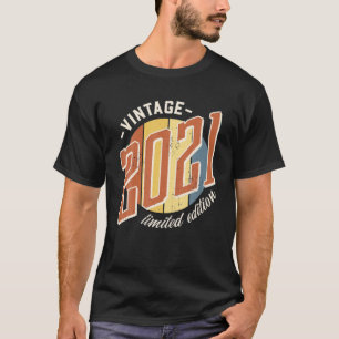 Camiseta Vintage 2021 Birth Year Limited Edition 1 ano