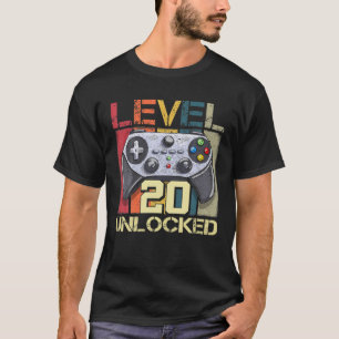 Camiseta Vintage 20 Bday, 20 anos Gamer Gift Nível 20