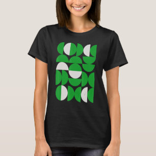 Camiseta Vintage 20s Formas Geométricas Verde Abstrato