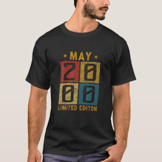 Camiseta Vintage 22º Aniversário Nascer De Maio De 2000 Em 