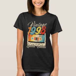 Camiseta Vintage, 24 anos, 1998 Cassette Tape Retro 24th