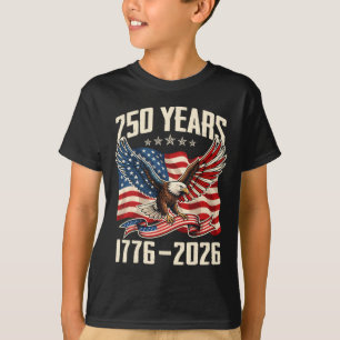Camiseta Vintage 250 Anos Americano 1776 2026 250º Aniversá