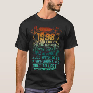 Camiseta Vintage, 25 Anos, Fevereiro De 1998, 25 Aniversári