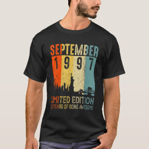 Camiseta Vintage, 25 anos, setembro de 1997, 25 Aniversário
