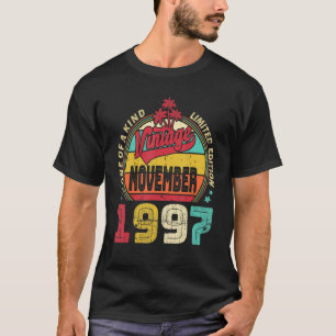 Camiseta Vintage 25 Birthday Admirável Desde novembro de 19