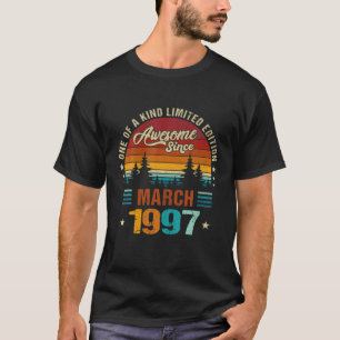 Camiseta Vintage 25 Birthday Incrível Desde Março De 1997