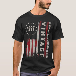 Camiseta Vintage, 26 anos, 1997, American Flag 26th Birt