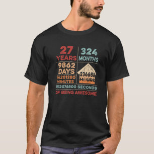 Camiseta Vintage, 27º Aniversário, 27 Anos, Ser Incrível A