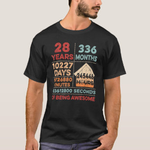 Camiseta Vintage 28º aniversário 28 anos sendo incrível