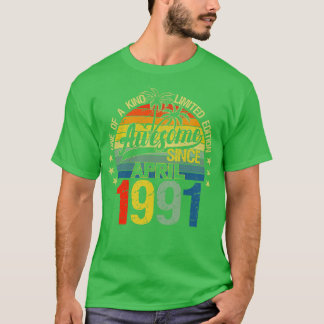 Camiseta Vintage 31 anos Antiga abril de 1991 Decorações 31