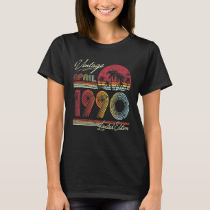 Camiseta Vintage 32º aniversário abril 1990 Shir, 32 anos