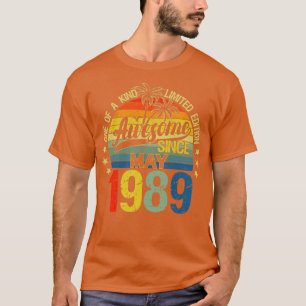 Camiseta Vintage 33 Anos De Idade Maio 1989 Decorações