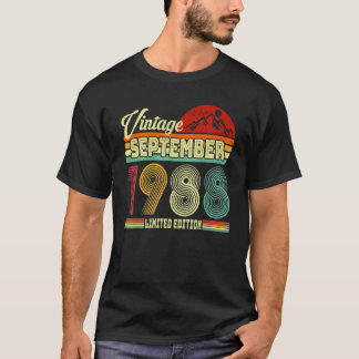 Camiseta Vintage 34th Birthday Awesmanutenção desde setembr