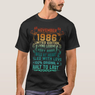 Camiseta Vintage 35 anos de idade novembro de 1986 35º aniv