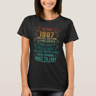 Camiseta Vintage 35 anos de idade outubro de 1987 35º anive