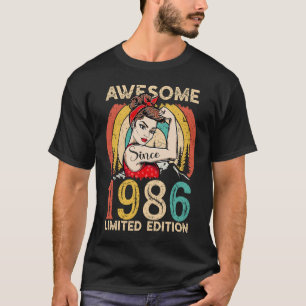 Camiseta Vintage 36º aniversário para mulheres incrível des