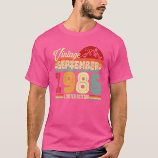 Camiseta Vintage 36th Birthday Awesmanutenção desde setembr