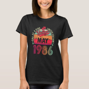 Camiseta Vintage 36th Birthday Incrível desde maio de 1986