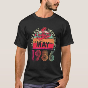 Camiseta Vintage 36th Birthday Incrível desde maio de 1986
