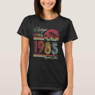 Camiseta Vintage 37º aniversário abril 1985 Shir 37 anos
