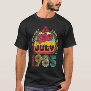 Camiseta Vintage 37th Birthday Awesmanutenção desde julho d