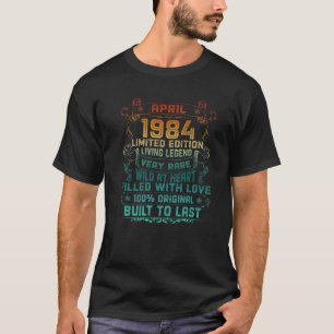 Camiseta Vintage 38 Anos De Abril De 1984 38º Presente De A