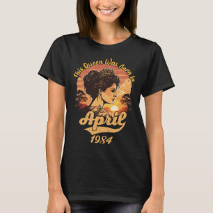 Camiseta Vintage 39º aniversário Esta Rainha Foi Nascer Em
