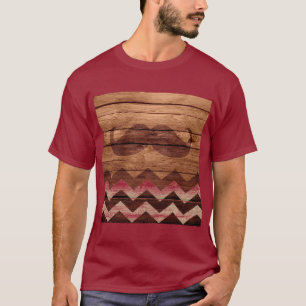 Camiseta Vintage #3 de madeira de Chevron do bigode