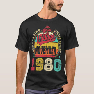 Camiseta Vintage 42nd Birthday Incrível Desde novembro de 1