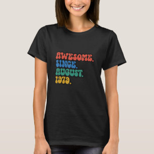 Camiseta Vintage 43rd Birthday Awesmanutenção desde agosto 