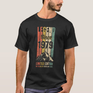 Camiseta Vintage 44 Legenda de aniversário desde 1979