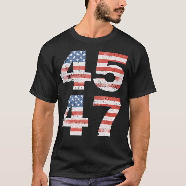 Camiseta Vintage 45 47 - Trump 2024 (Frente)