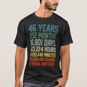 Camiseta Vintage 46º aniversário Anniver Casamento de 46 an