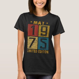 Camiseta Vintage 47º aniversário Nascer De Maio De 1975 Em