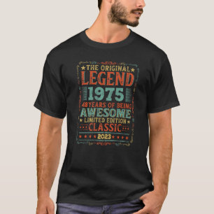 Camiseta Vintage 48ª Legenda de Aniversário Desde 1975 48 A