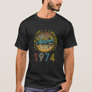 Camiseta Vintage 48º Aniversário Incrível Desde Março D