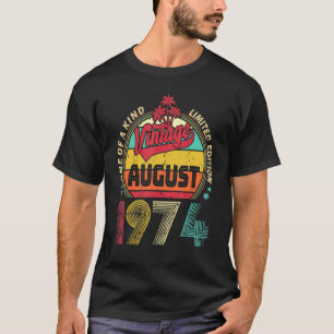 Camiseta Vintage 48th Birthday Awmanutenção desde agosto de