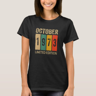 Camiseta Vintage, 49 anos, outubro de 1973