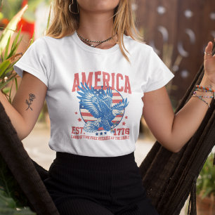 Camiseta Vintage 4 de julho América EST 1776