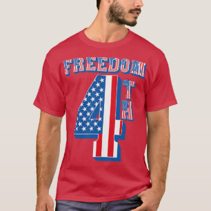 Camiseta Vintage 4th Freedom American Flag Text