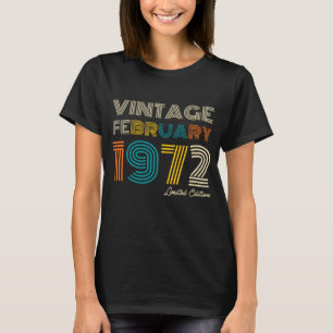 Camiseta Vintage 50º aniversário fevereiro de 1972