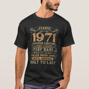 Camiseta Vintage, 50 Anos, Junho De 1971, 50º Presente De A