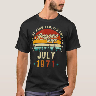 Camiseta Vintage 51th Birthday Awesmanutenção desde julho d