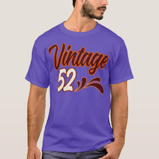 Camiseta Vintage, 52 Anos, Aniversário