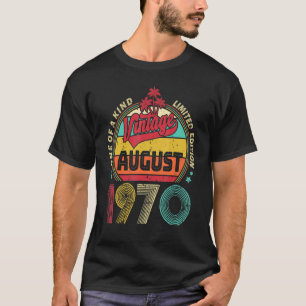 Camiseta Vintage 52nd Birthday Incrível Desde Agosto De 197