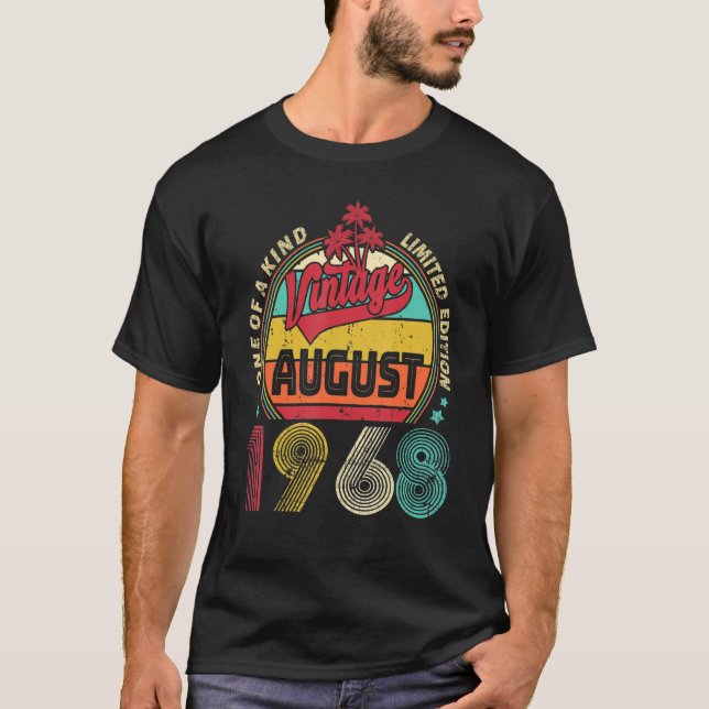 Camiseta Vintage 54. º Aniversário Espetacular Desde Agosto (Frente)