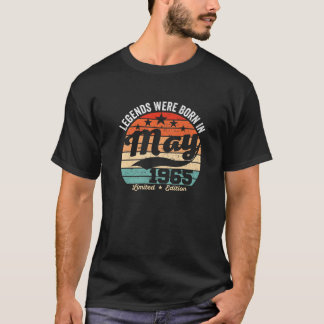 Camiseta Vintage 55ª Lenda De Aniversário Foi Nascer Em Mai