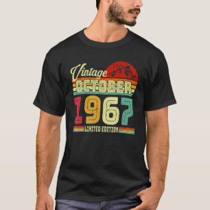 Camiseta Vintage 55th Birthday Incrível desde outubro de 19