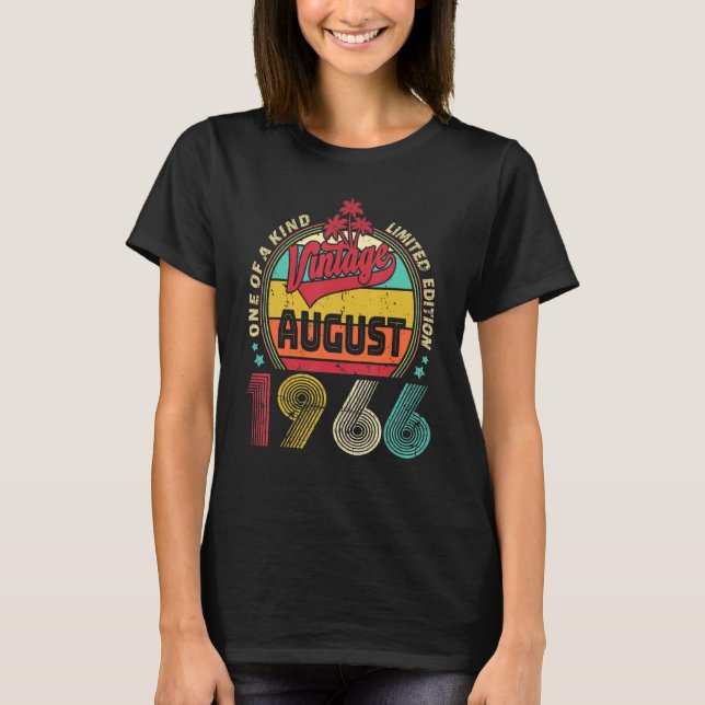 Camiseta Vintage 56. º Aniversário Espetacular Desde Agosto (Frente)