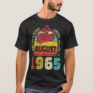 Camiseta Vintage 57th Birthday Awmanutenção Desde Agosto De